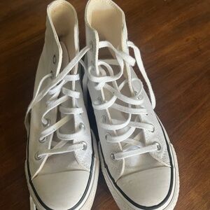 White Platform High-Top Converse Sneakers